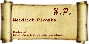 Weidlich Piroska névjegykártya