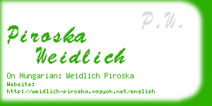 piroska weidlich business card